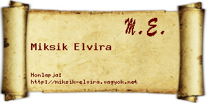 Miksik Elvira névjegykártya
